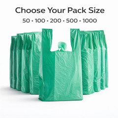 Choice 1/6 T-Shirt Plastic Grocery Bags 21×6.5×11.5 0.51 Mil Choose Color