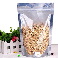 Stand Up Clear & Silver Aluminium Foil Reusable Zip Bag Food Save Mylar Metallic