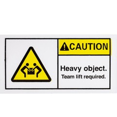 1 roll 500 labels per roll 3”x1.5” CAUTION HEAVY OBJECT TEAM LIFT REQ. Labels