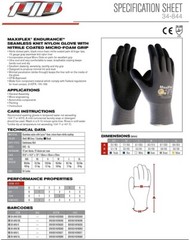 34-844 MaxiFlex Nitrile Grip Dotted Palm Coated PROTECTIVE WORK GLOVES 12-MEDIUM