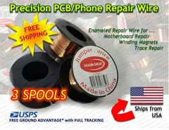 3Pcs 0.1mm Enameled Copper Jumper Wire – Phone & PCB Repair – FREE SHIPPING!!!!