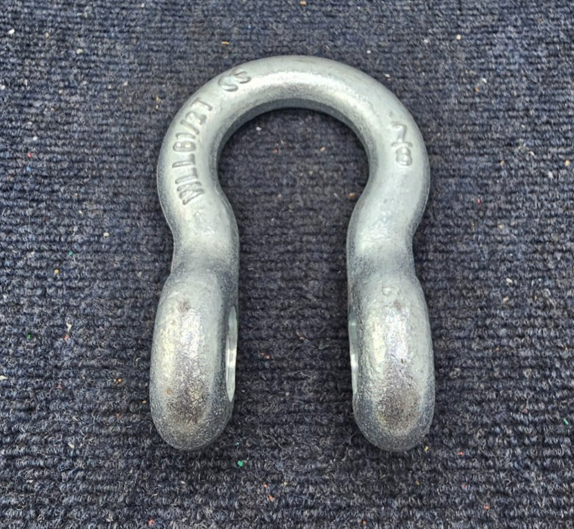 WLL 6-1/2 Ton 7/8 in. Forged Carbon Steel Shackle Without Pin