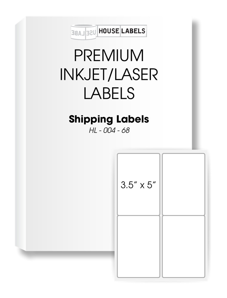 400 Sheets 1600 Labels 3.5 x 5 4 UP EASY PEEL White Address Shipping Labels