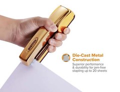 Metallic Gold Stapler, 20 Sheets