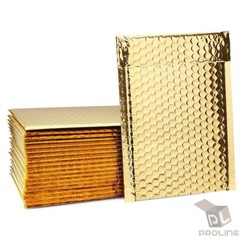 100 #0 Glamour Metallic Gold Poly Bubble Mailers Envelopes Bags 6×10 DVD Wide CD