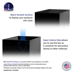 12″ x 12″ x 32″ Black Acrylic Lucite Display Cube Pedestal Art Sculpture Stand