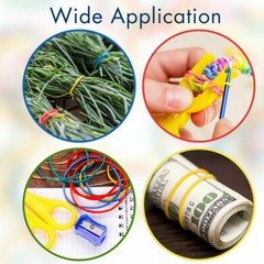 600PCS Large Rubber Bands Heavy Duty Elastic Long Rubber Bands 4 Assorted Colors