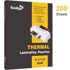 200 Pack 3 mil KOALA Thermal Laminating Pouches Sheets 11.5” X 9″ Letter Size