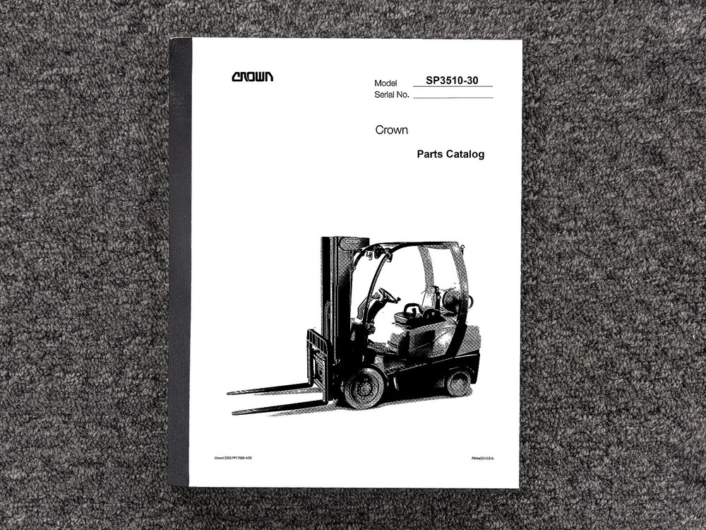Crown SP3510-30 Stock Picker Forklift Parts Catalog Manual