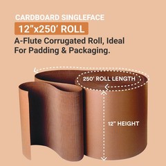 AVIDITI Shipping Corrugated Roll Kraft, 12″ x 250′, 1-Pack | Corrugated Cardb…
