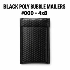 Wholesale 1000 Black Poly Bubble Mailers #000 4×8 Tear & Water Resistant