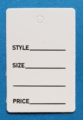 Unstrung Price Tags RED WHITE YELLOW Small Retail Sale Merch Coupon No String