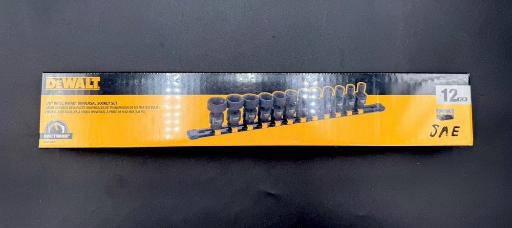 Dewalt 3/8″ Drive Impact Universal Socket Set (SAE) (DWMT19228)