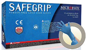 Microflex SafeGrip Powder Free Latex Mechanics Gloves Case Of 10 Boxes SMALL