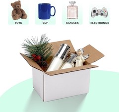 6x4x4 Sturdy Shipping Boxes – 50 Pack White Corrugated Boxes for Small Business