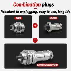 Aviation Plug 2,3,4,5,6-8 Pin 16mm GX16 Metal Male Female Panel Cable Connector