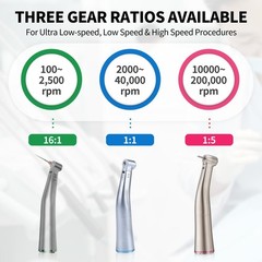 NSK Style Dental Brushless LED Micro Motor /1:5 Increasing LED Contra Angle USA