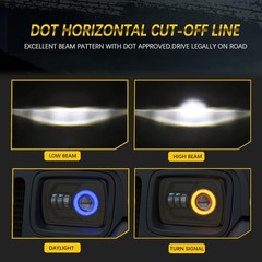 5×7 LED Headlight 7×6 H6054 Headlights with Blue Halo Amber Turn Signal