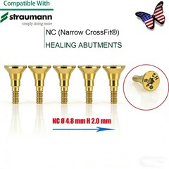 US 5Pc Fit Straumann Titanium NC Healing Abutment & Closure Cover Cap ITI BL/BLT