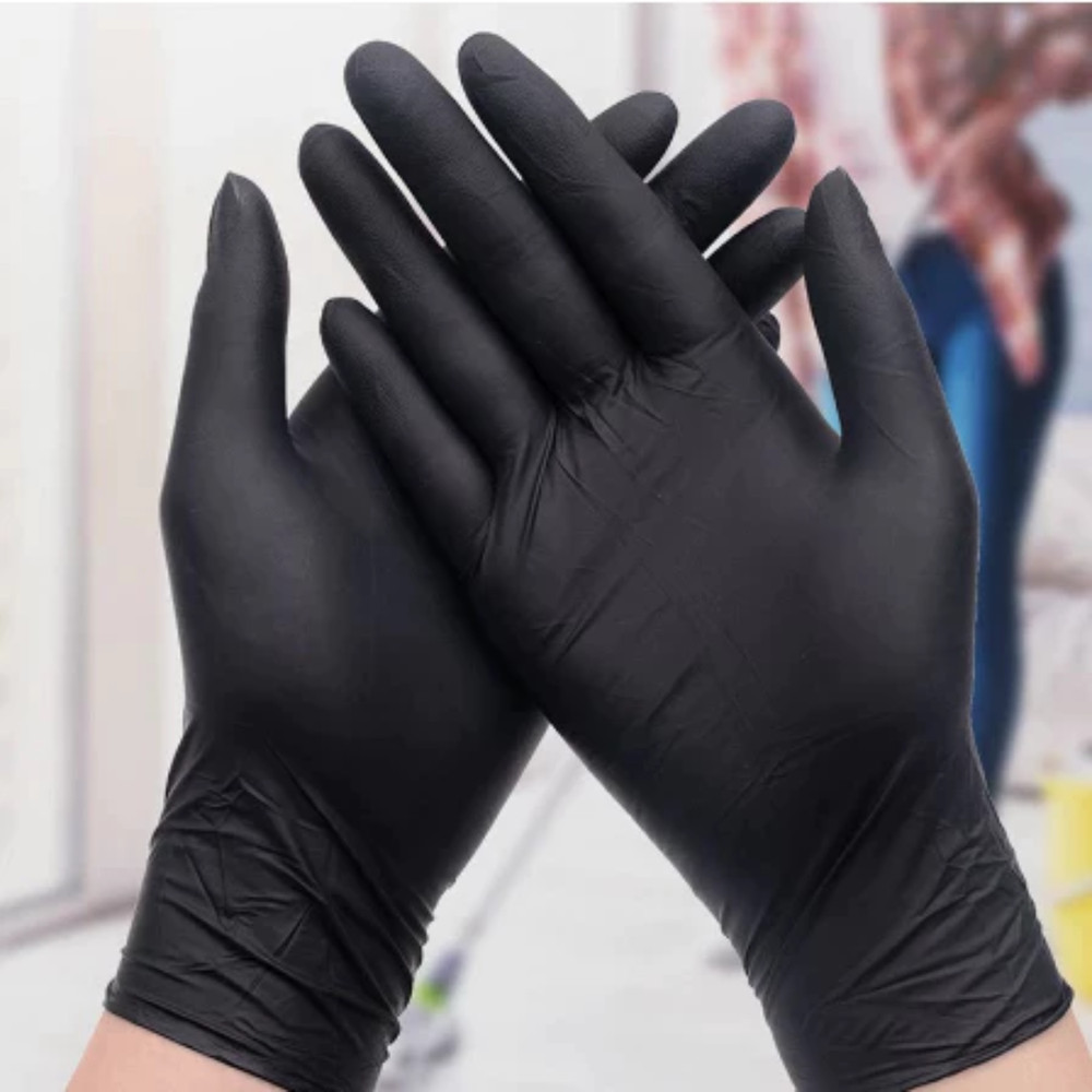 100pcs/box disposable gloves Black vinyl nitrile Sterile Healthcare Food Size M