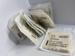 10 Packs/mckesson Size 7.5 perry latex Surgical gloves powder free 20-1075N