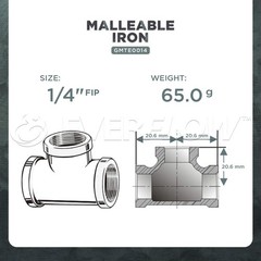Supply Giant HNUF0014 1/4 Inch High Pressure Galvanized Malleable Tee
