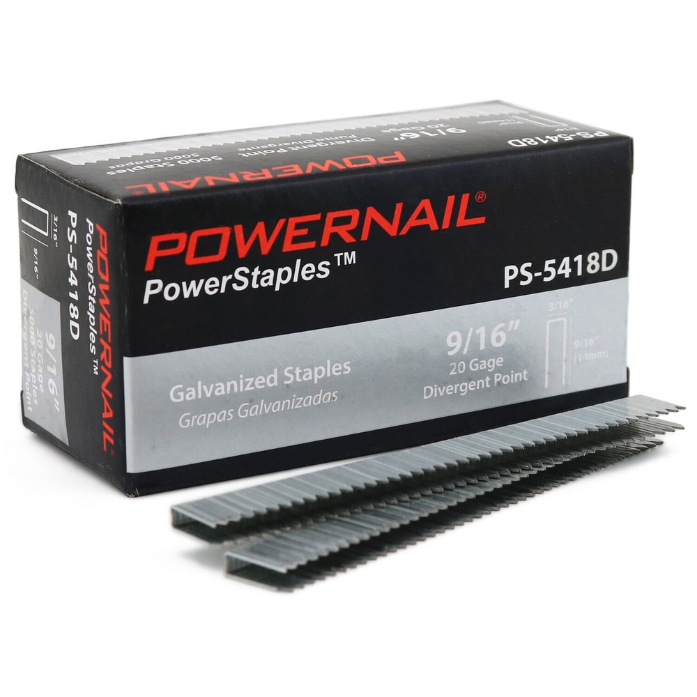 Powernail PS5418D 20 Ga. 3/16 In. Crown 9/16 In. Length Carpet Staples (5000 ct)
