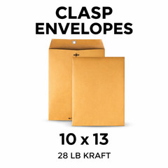 10×13 Kraft Clasp Envelopes #97 Brown 28lb Metal Clasp Catalog Mailing 10-300