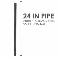 3/4 in. X 24 in. Black Pipe 4 Pack