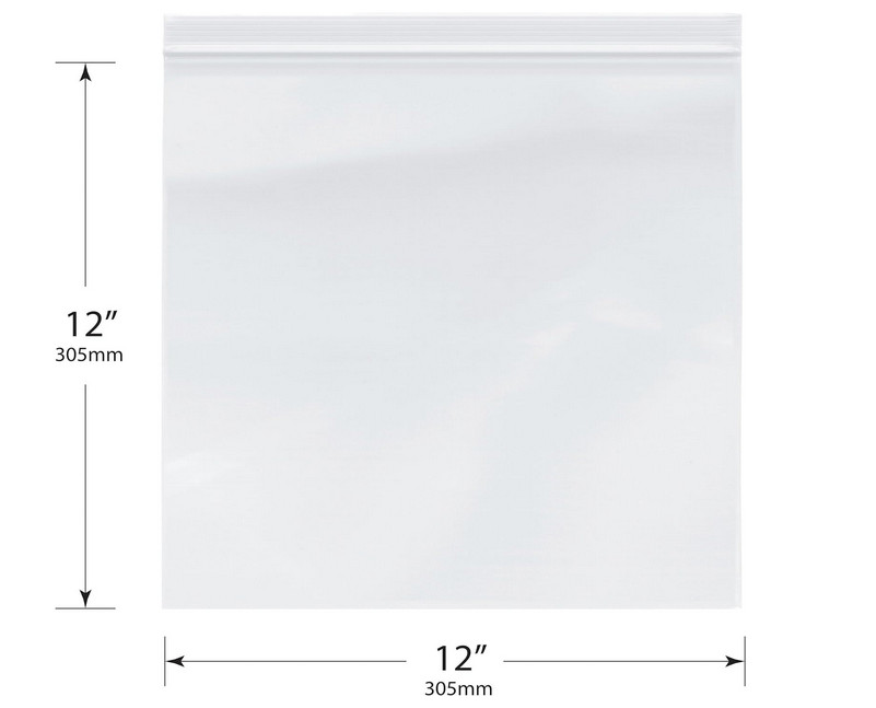 300-12×12 Zippier Bags 2mil Clear 12×12 Reclosable 2 Mil Zip Seal Lock