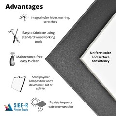 POLYETHYLENE NON-TEXTURED BLACK HDPE PLASTIC SHEET 1/8″ X 6″ X 12″