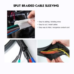 Braided Split Wire Loom Wrap Cable Sleeve Tube Harness Lot Sheathing Management