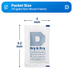 10 gram X 60 PK “Dry & Dry” Silica Gel Desiccant Packets(Reusable)-FDA Compliant