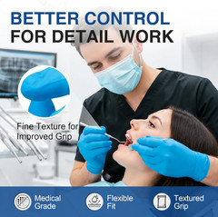 Schneider Nitrile Exam Gloves, Blue, 4 Mil, Powder-Free, Latex-Free, for Medical