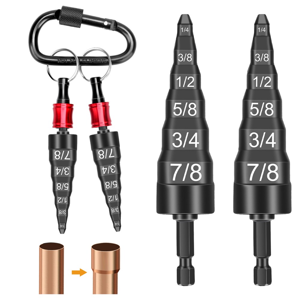 6-in-1 1/4″ to 7/8″ Sizes HVAC Swage Repairing Tool with 1/4″ Hex Bit Holder