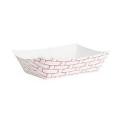 Boardwalk 30LAG250 2.5 lbs. Capacity Paper Food Baskets – Red/White (500/CT) New