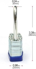 Lot of 24 Piece 40mm Laminated Pad Locks Keyed the Same Alike Long Shackle