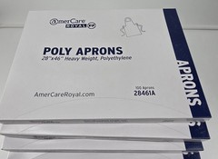 White 1 Mil Polyethylene Disposable Apron 28″ x 46″ 1000 Pieces 28461A
