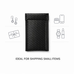 Black Poly Bubble Mailers #000 4×8 Padded Envelopes Self Seal Shipping Bags