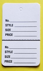 Large Price Tags RED WHITE Blank 2 Part Retail Special Sale Coupon String Strung