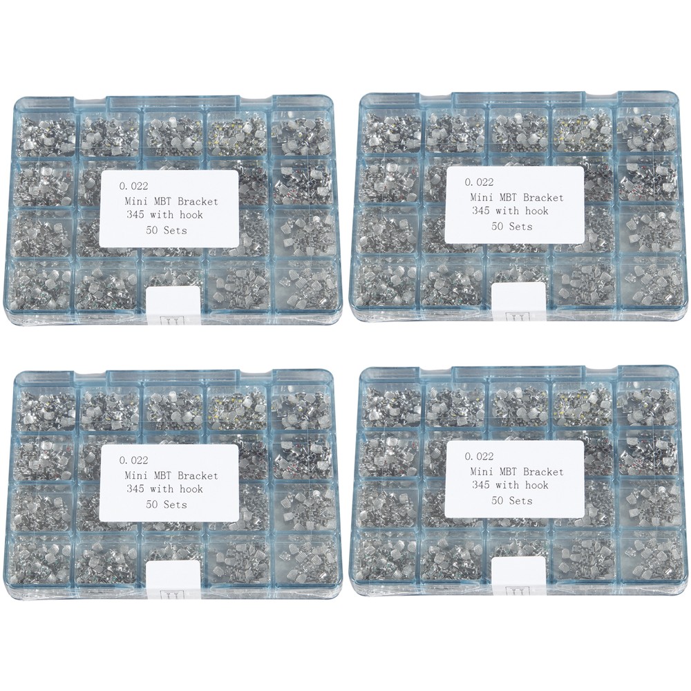 4 Box Dental Metal Orthodontics Brackets Brace MINI MBT.022 345 Hooks 50 Set/box