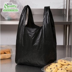12×6.5×22 Inches Black Plastic Shopping Bags for Grocery Takeout 1800 Pcs