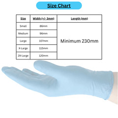 1000 Blue Nitrile Gloves 4 Mil Powder Free ( Non Latex Vinyl) 2XL