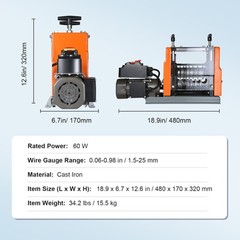 VEVOR Electric Wire Stripping Machine Copper Cable Stripper 0.06”-0.98” 60 W