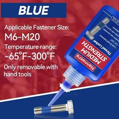 ThreadLocker 242 and 271, Thread Lock Medium and High Strength Lock Tight & Seal
