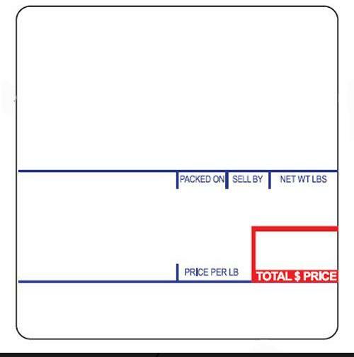 Case of Label, Detecto DL Series DL1030, 58mm x 60mm, 500/roll 12 rolls per Case