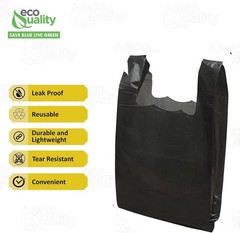 12×6.5×22 Inches Black Plastic Shopping Bags for Grocery Takeout 1200 Pcs