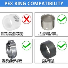 EFIELD 45 PCS 1/2″ PEX Crimp Brass Fittings: Elbow, Coupling, Tee(15 PCS/Each)