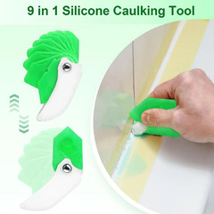 1Set 9in1 Silicone Caulking Tool Sealant Spreader Tile Kit Green – NEW