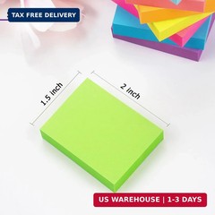 24 Pads Sticky Notes 1.5×2 inch Bright Colors Self-Stick Pads Total 1920 Sheets
